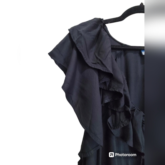 OLD NAVY 4X Ruffled V Neck and Hem with Waist Drawstring Midi Dress - Picture 3 of 7